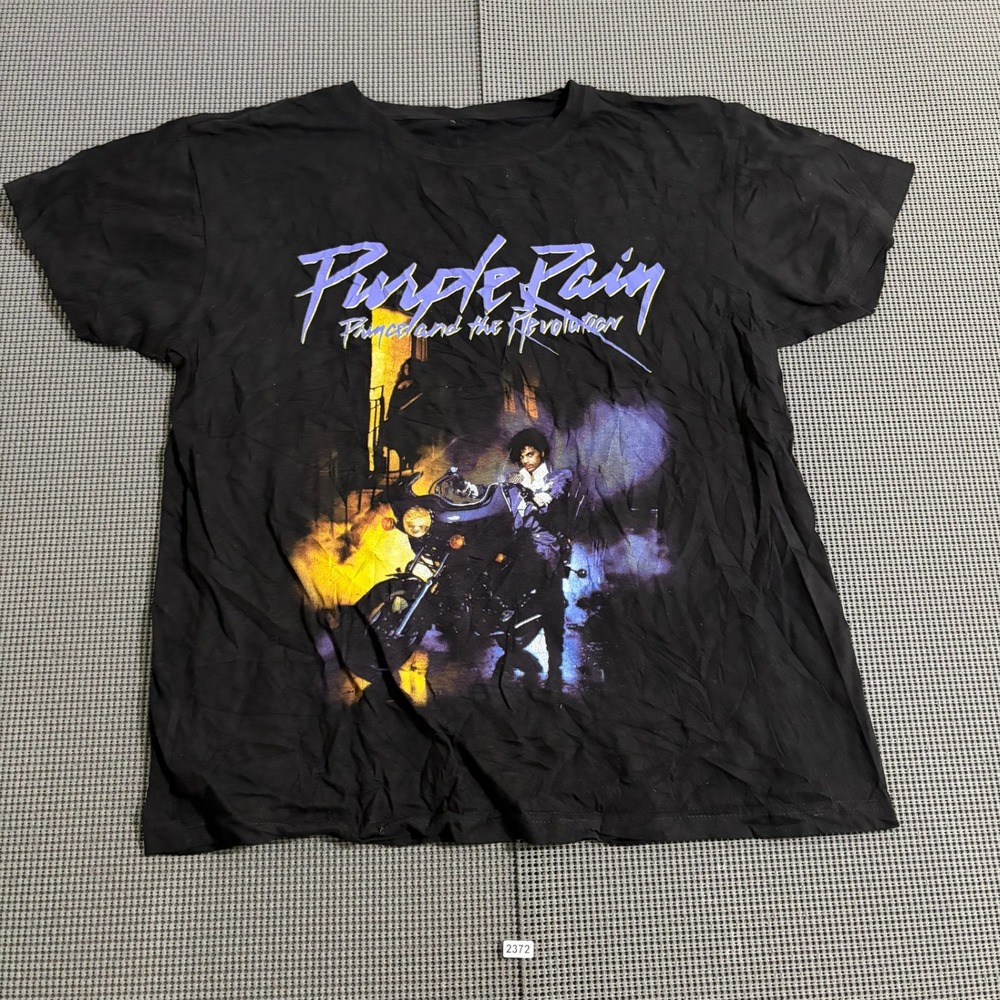 Prince Purple Rain Graphic T-Shirt Black Mens Size M Official Estate Approved
